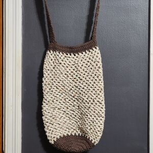 Brown and Cream Crochet Market Bag